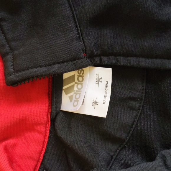 adidas black zip-up lightweight sporty track jacket 2T toddler boys - Picture 2 of 10